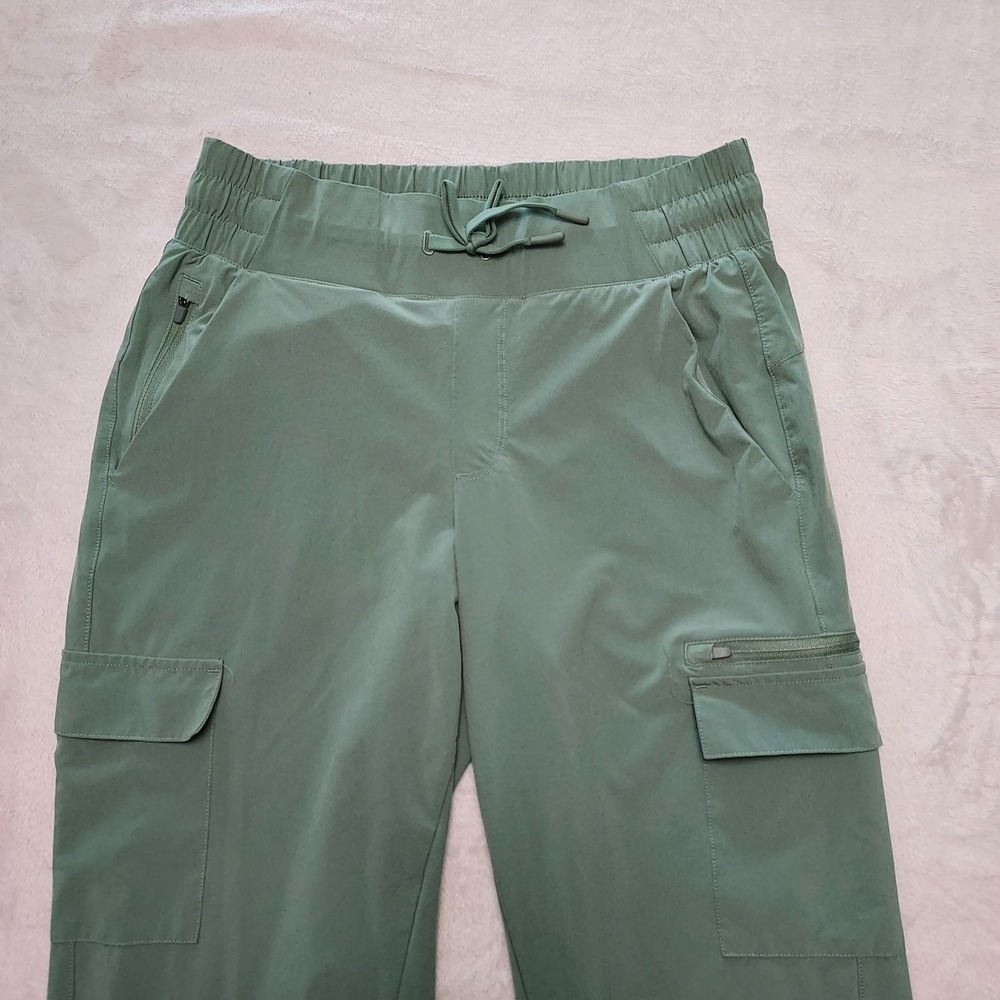 Womens Cargo Joggers Sage Green High Rise Pockets Gorpcore Casual Activewear S - Picture 3 of 7